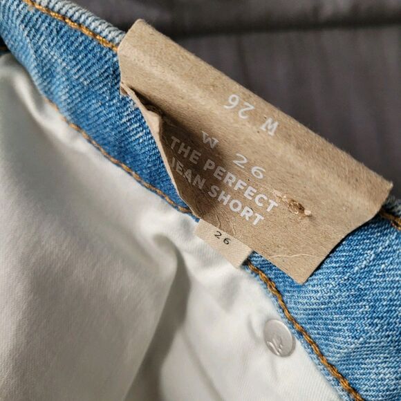 Madewell Perfect Jean Denim Shorts Womens 26 Blue Distressed Magic Pockets Nwt - Picture 4 of 8